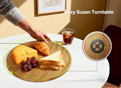 14" Acacia Wood Lazy Susan Turntable Organizer - Image 4