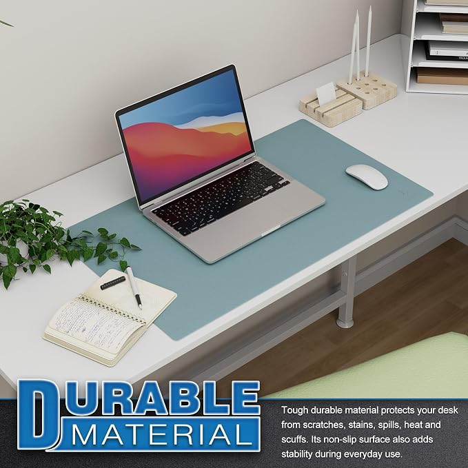 K KNODEL Small Office Leather Desk Mat, Mouse and Keyboard Pad, Computer and - Image 5