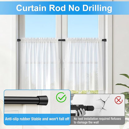 4 Pack Spring Loaded Tension Rod 27-38" Adjustable Curtain Rods No Drill - Image 5