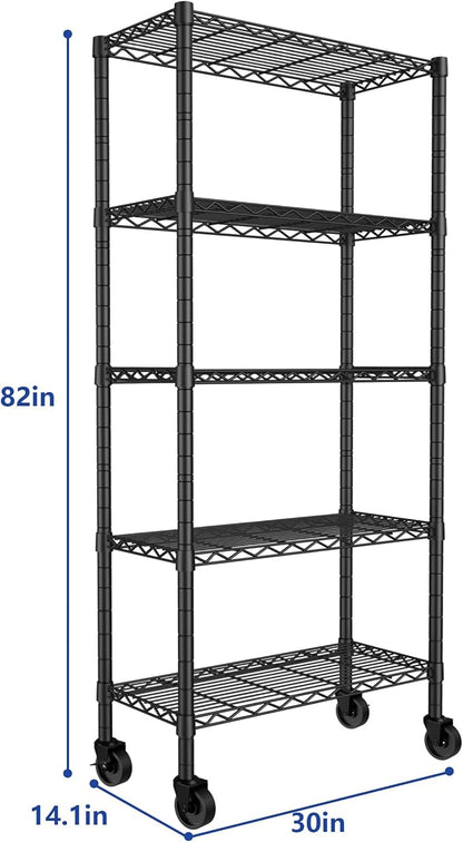 REGILLER 5-Wire Shelving Metal Storage Rack Adjustable Shelves, Standing - Image 3