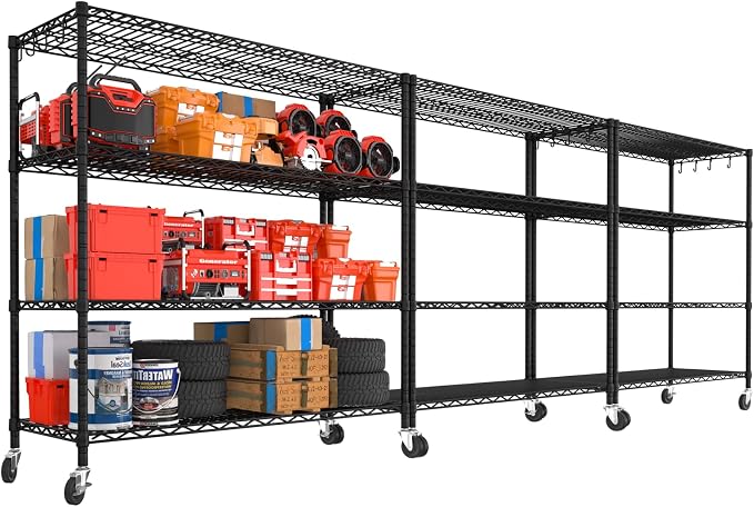 PrimeZone 3 Packs 55.5" W x 24" D x 80" H Heavy Duty Wire Storage Shelves by PrimeZone