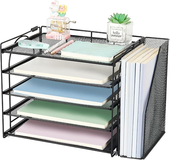AUPSEN Desk Organizers and Accessories, 5-Tier Desktop Paper File Organizer by AUPSEN