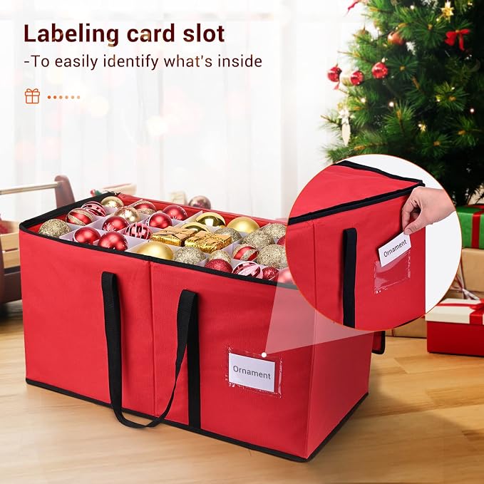 Mrrihand Christmas Ornament Storage Box, Xmas Decoration Organizer - Image 6