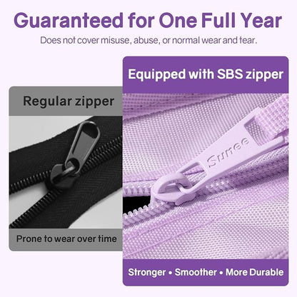 SUNEE Zippered Binder Bag with Handle, 2-Inch 3-Ring O-Ring, 500-Sheet Capacity - Image 5