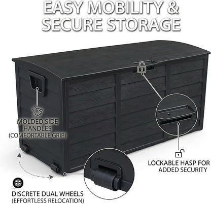 75 Gallon Outdoor Storage Box, 260L Waterproof Resin Deck Box - Image 4