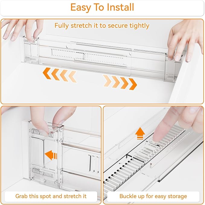 Yieach 4 Pack 3.2 Inch Shallow Acrylic Drawer Dividers - Image 5
