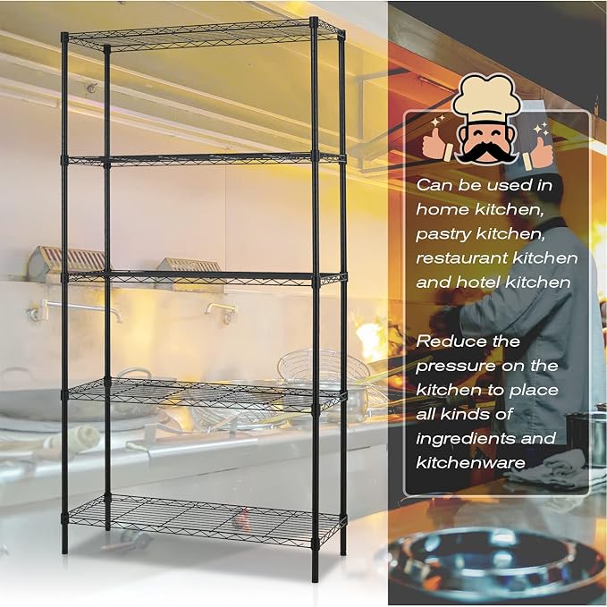 NChanmar 5-Tier Wire Shelving Unit Storage Shelves Metal Shelves Heavy Duty - Image 7