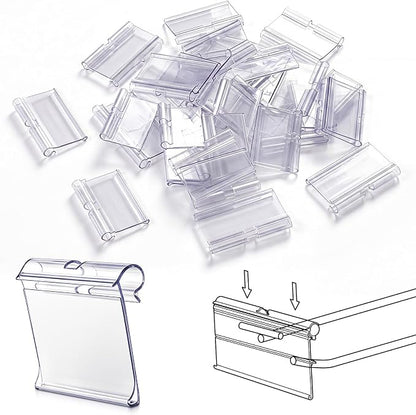 50 Pcs 2" x 1.25" Hook Scanner Plates Shelf Label Holders, Reusable Flip-open by Mifoci