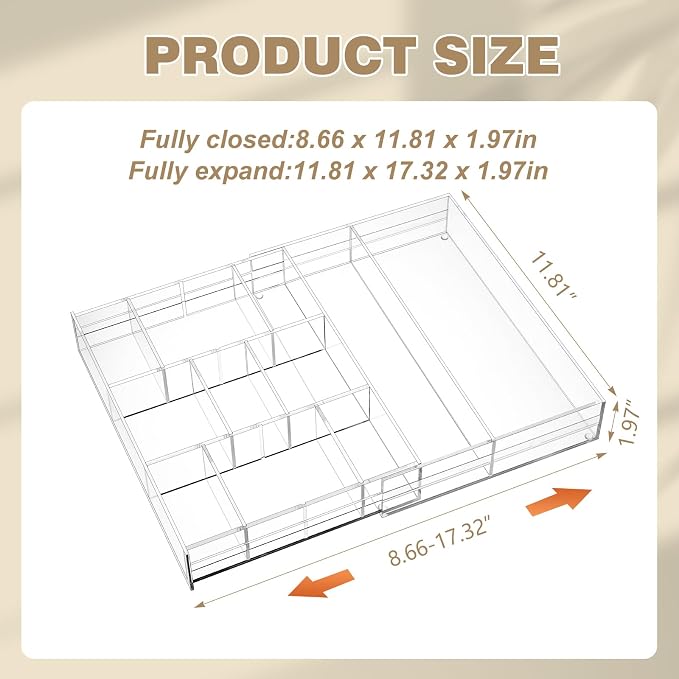 Acrylic Drawer Organizer Clear Desk Drawer Organizer Trays - Image 2