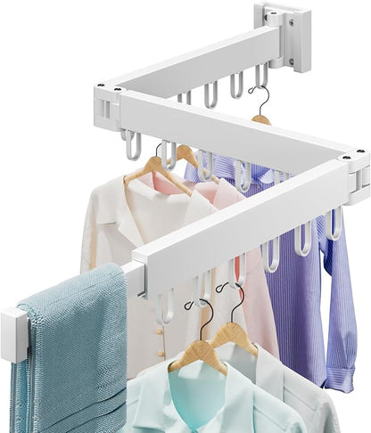Abiglifty Clothes Drying Rack Wall Mounted, Laundry Drying Rack Collapsible by ABIGLIFTY