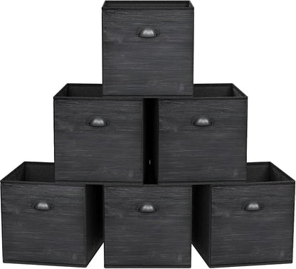 homyfort Faux Wood Grain Cube Storage Organizer Bins, 12x12 Inch Storage Cubes by homyfort