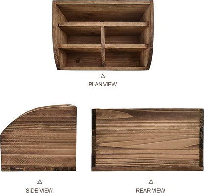 OKSQW Wooden Desk Organizer, Solid Wood Pen Holder - Image 4