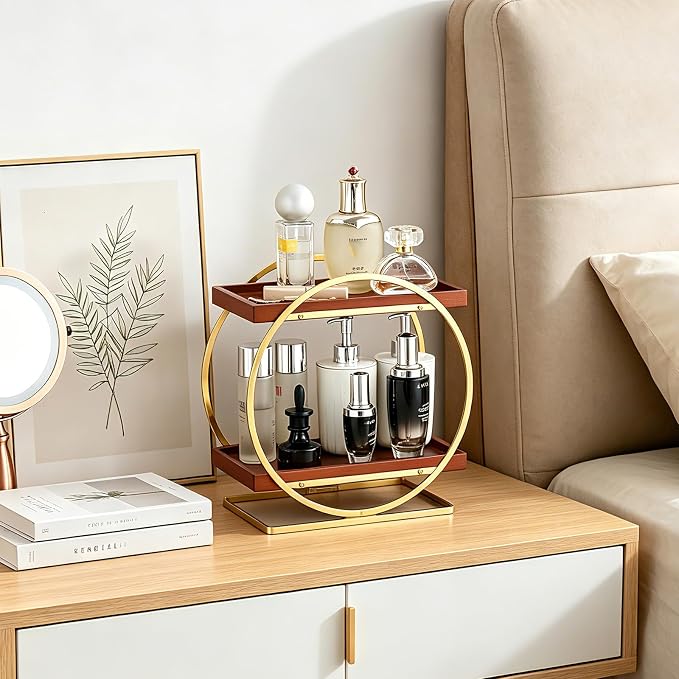 2-Tier Bathroom Counter Organizer, Wood Bathroom Organizer - Image 7