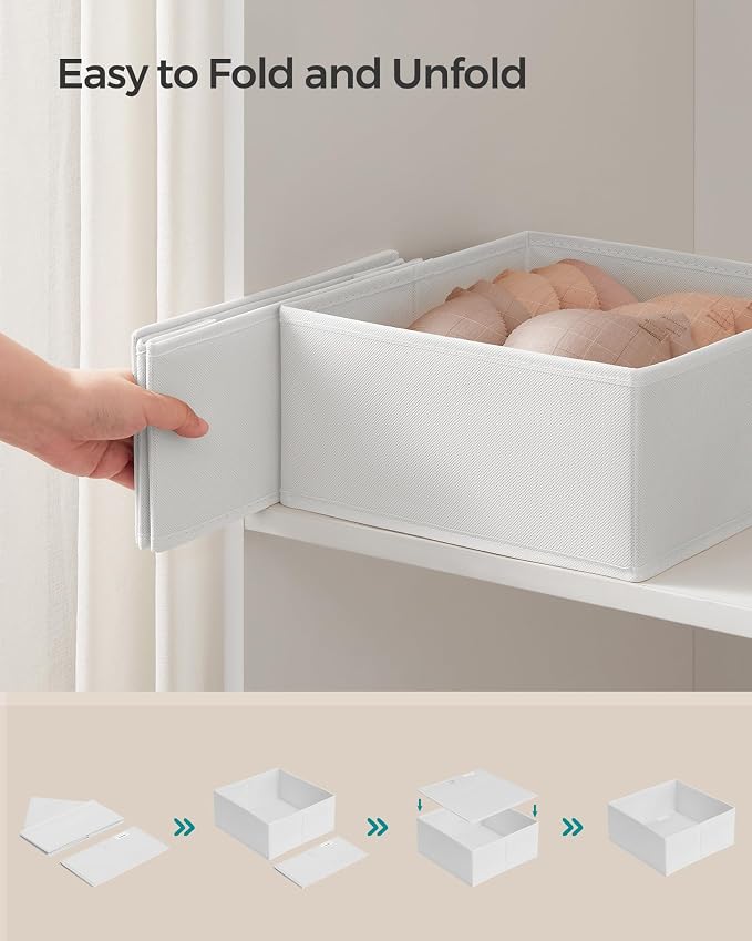SONGMICS Drawer Organizer, Dresser Drawer Organizers, Foldable Fabric Storage - Image 6