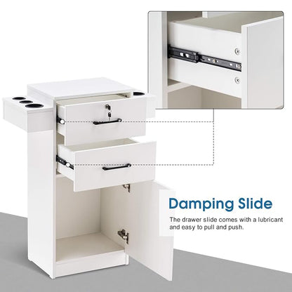 BarberPub 38"x18"x14" Locking Beauty Salon Storage Cabinet, Barber Styling - Image 7