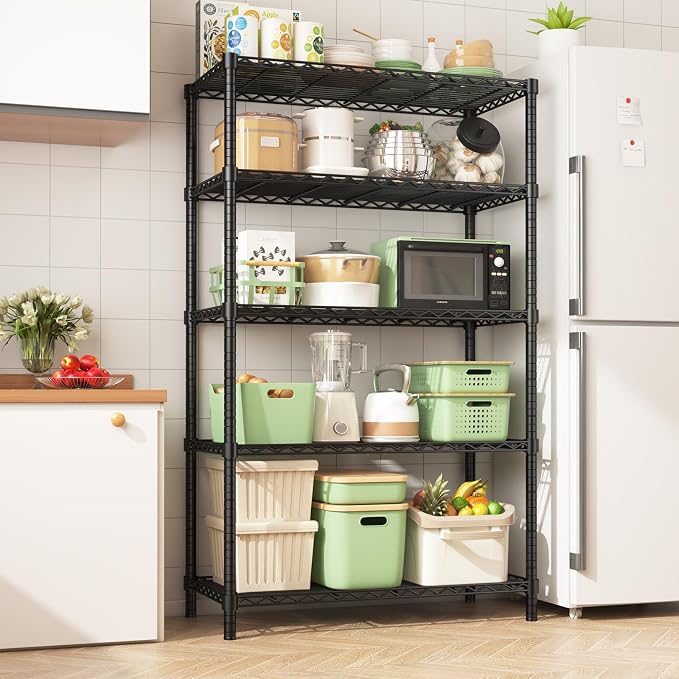 Storage Shelves, 5-Tier Adjustable Metal Industrial Utility Shelf Rack - Image 5