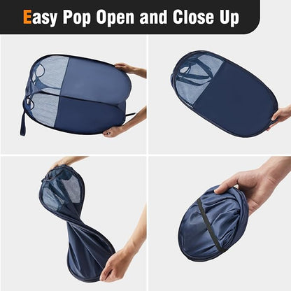 TECHMILLY Pop Up Foldable Laundry Basket, Mesh Laundry Hamper - Image 5