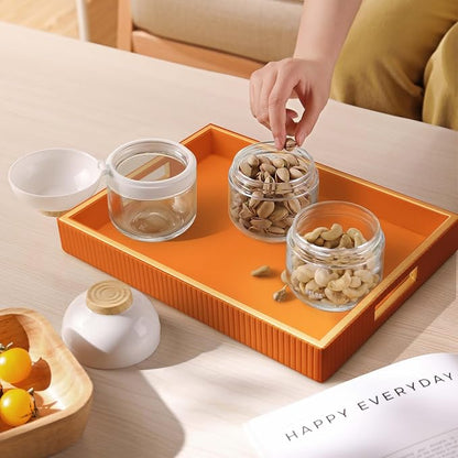 SANZIE Leather Tray Desktop Storage Organizer Premium Serving Tray Decorative - Image 6