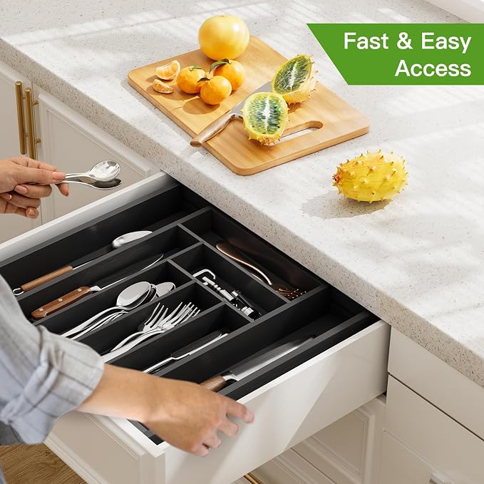 Pipishell Bamboo Expandable Drawer Organizer - Image 7