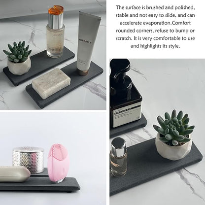 2 Pcs Water Absorbing Stone Trays, Kitchen/Bathroom Sink Soap Dish, Diatomite - Image 8