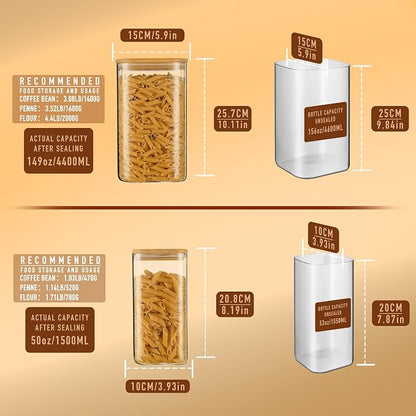 D2scrma 149oz 50oz Airtight Glass Square Storage Canister - Image 2
