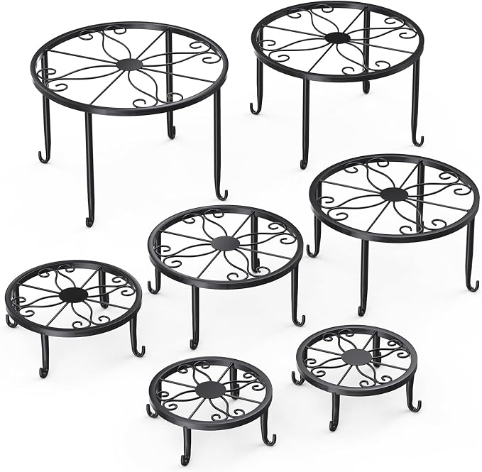 7-Pack Heavy-Duty Metal Plant Stands, Anti-Rust - Image 3