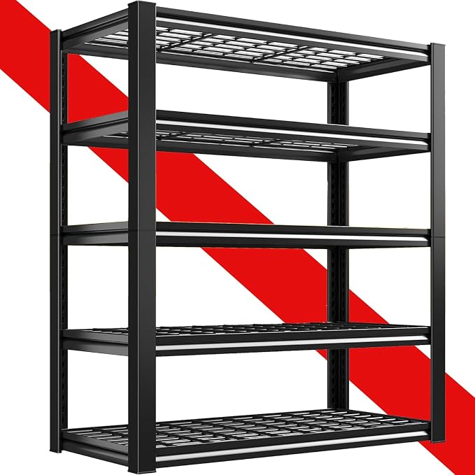 72H Storage Shelves Heavy Duty, 2800 LBS Garage Storage Shelves, 5-Tier by Unknown