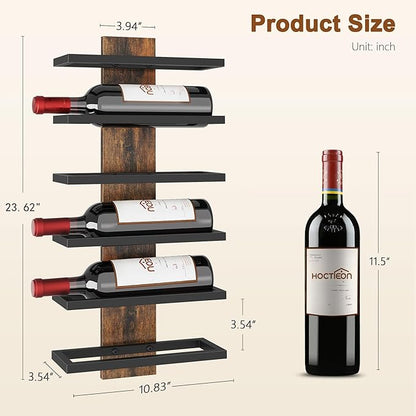 Hoctieon 3-Set 6 Tier Wall Mount Wine Rack, Wall Mounted Wine Bottle Racks - Image 7