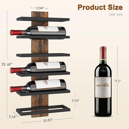 Hoctieon 6 Tier Wall Mount Wine Rack, Wall Mounted Wine Bottle Racks - Image 8