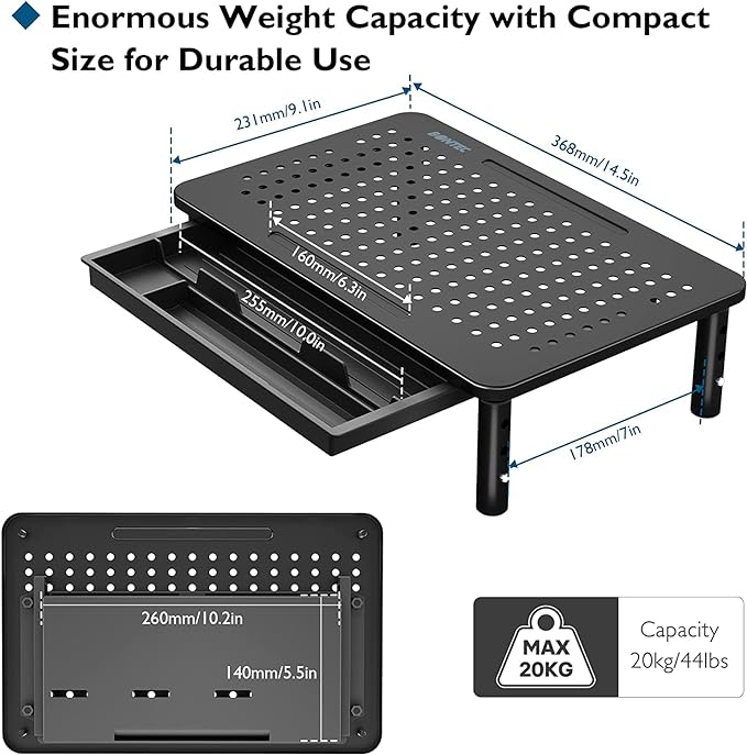 BONTEC 2 Pack Adjustable Monitor Stand Riser - Image 5