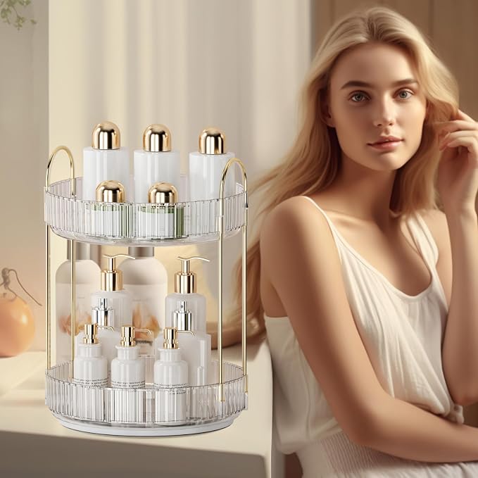 360° Rotating Makeup Organizer for Vanity - Image 5