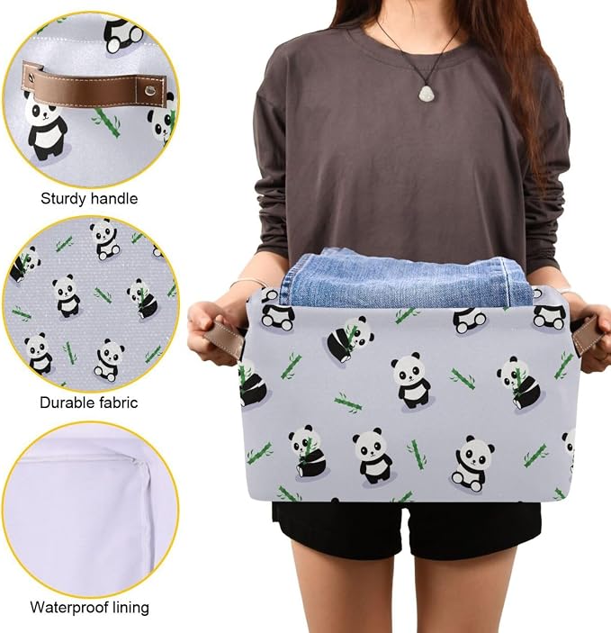 ZAZYXTJ Cute Panda Storage Basket - Image 7