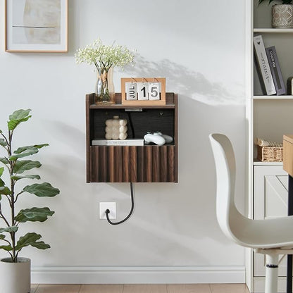 Modern Fluted Floating Nightstand Wall Mounted Set of 2- Bedside Table - Image 7