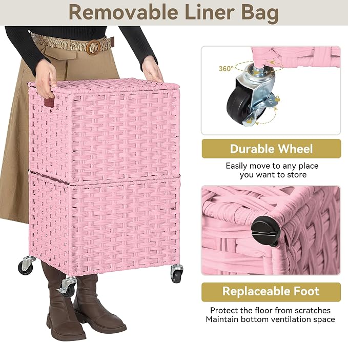 Chrislley 90L Slim Laundry Hamper - Image 6