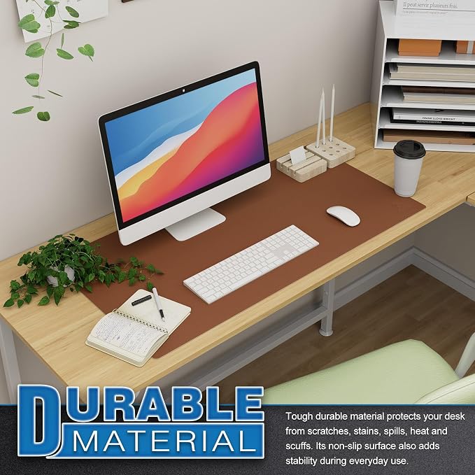 K KNODEL Large Office Leather Desk Mat, Mouse and Keyboard Pad, Computer and - Image 5