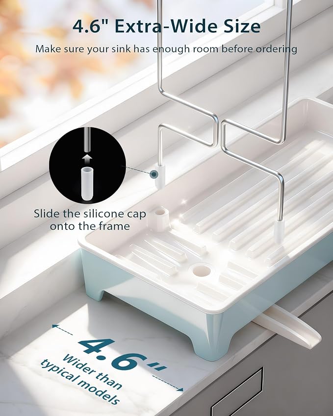 Ceramic-Look Sink Caddy, Rustproof Sponge Holder - Image 4