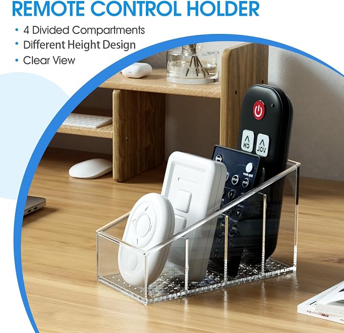 MaxGear Remote Control Holder Clear TV Remote control Storage Organizer Small - Image 6