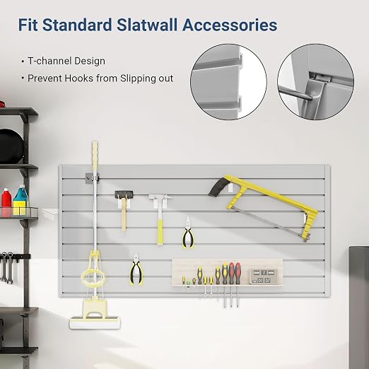 Slatwall Panel 4 FT x 2 FT, Interlocking Slat Wall Paneling, Wall Mounted PVC - Image 4