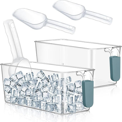 Havawish Ice Storage Bin and Flexible Scoop Set Plastic Freezer Bin by Havawish