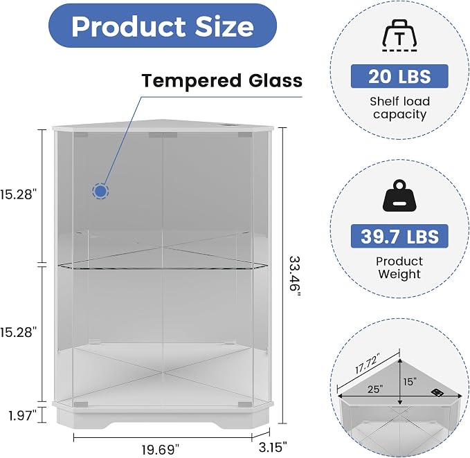 Corner Display Cabinet Set of 2 - Image 2