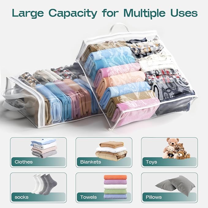 5PACK Clear Zippered Storage Bag - Image 3