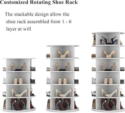 Gyfimoie Rotating Shoe Rack, 6-Tier Spinning Shoe Tower, Free Standing - Image 8