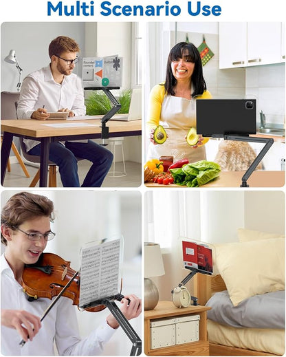 Desk Clamp Acrylic Book Stand for Reading, Ergonomic Design Adjustable Height - Image 5