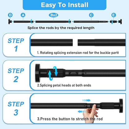 AIZESI 41-124 Inch Heavy Duty Tension Curtain Rod - Image 8