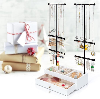 Emfogo Jewelry Organizer Stand Wood Basic Jewelry Drawer Storage Box - Image 3