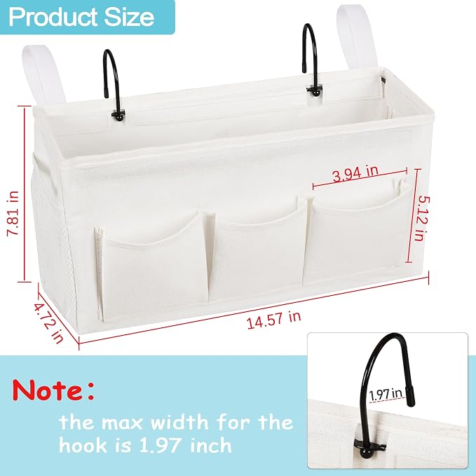 Loghot Bedside Caddy/Bedside Storage Bag Hanging Organizer - Image 4