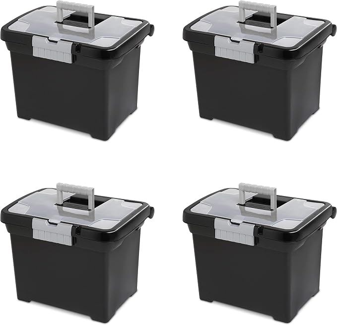 Sterilite Portable File Box, Letter File Storage Bin by Sterilite