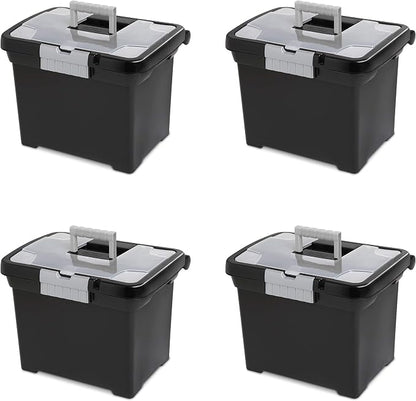 Sterilite Portable File Box, Letter File Storage Bin by Sterilite