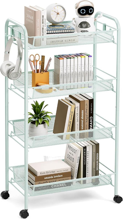 TOOLF 4-Tier Rolling Cart, Metal Utility Cart by TOOLF