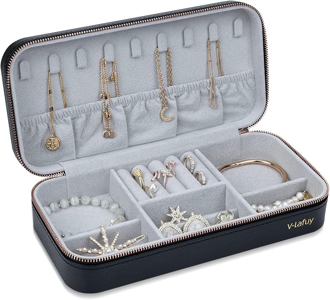 Travel Jewelry Case Organizer, Portable Jewellery Box by V-LafuyJewelryBox